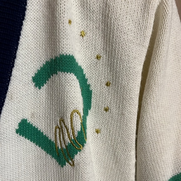 90’s cardigan funky pattern gold tones buttons - Picture 3 of 5